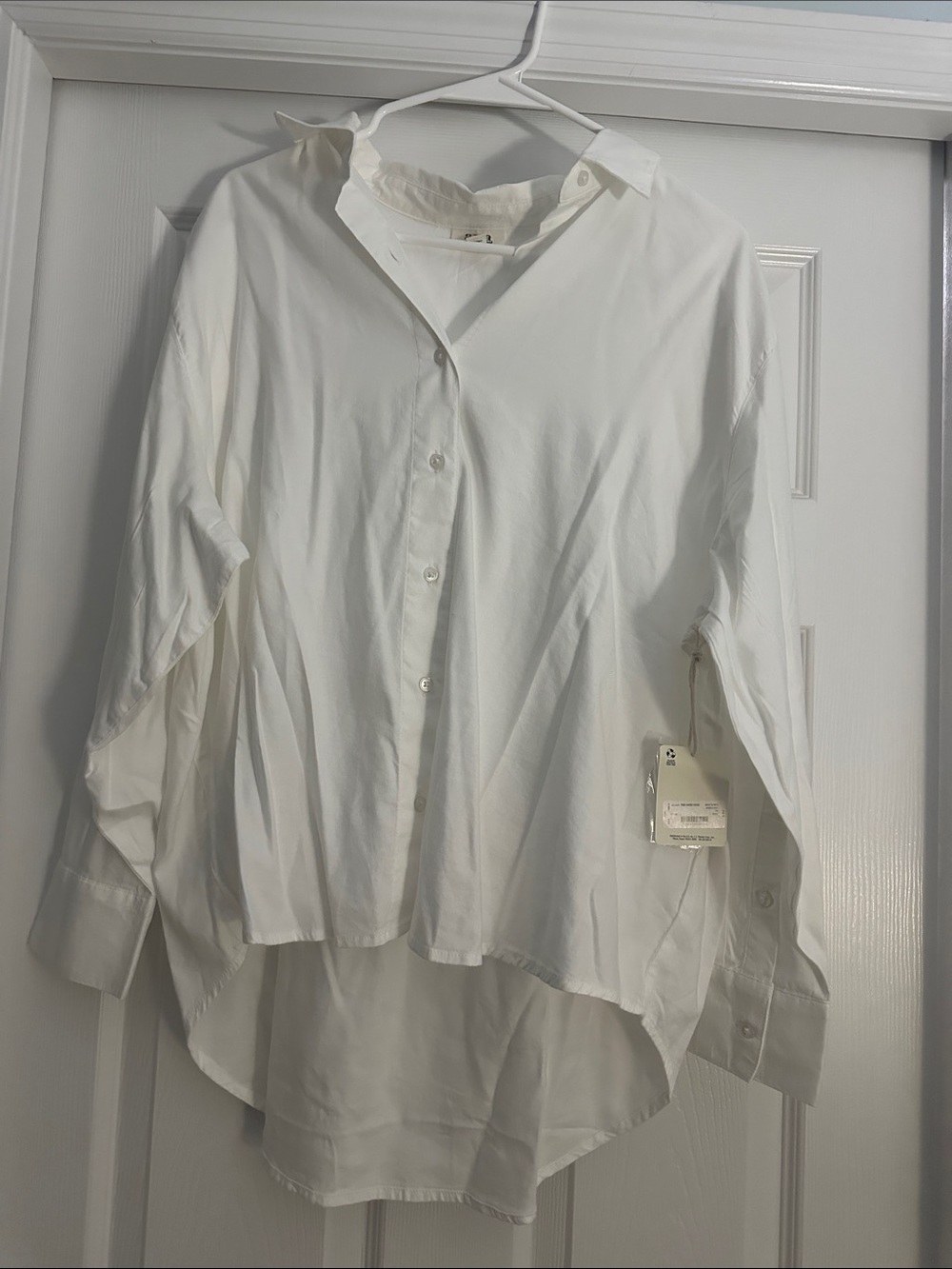 a.n.a Women's White Oversized Button-Down Shirt